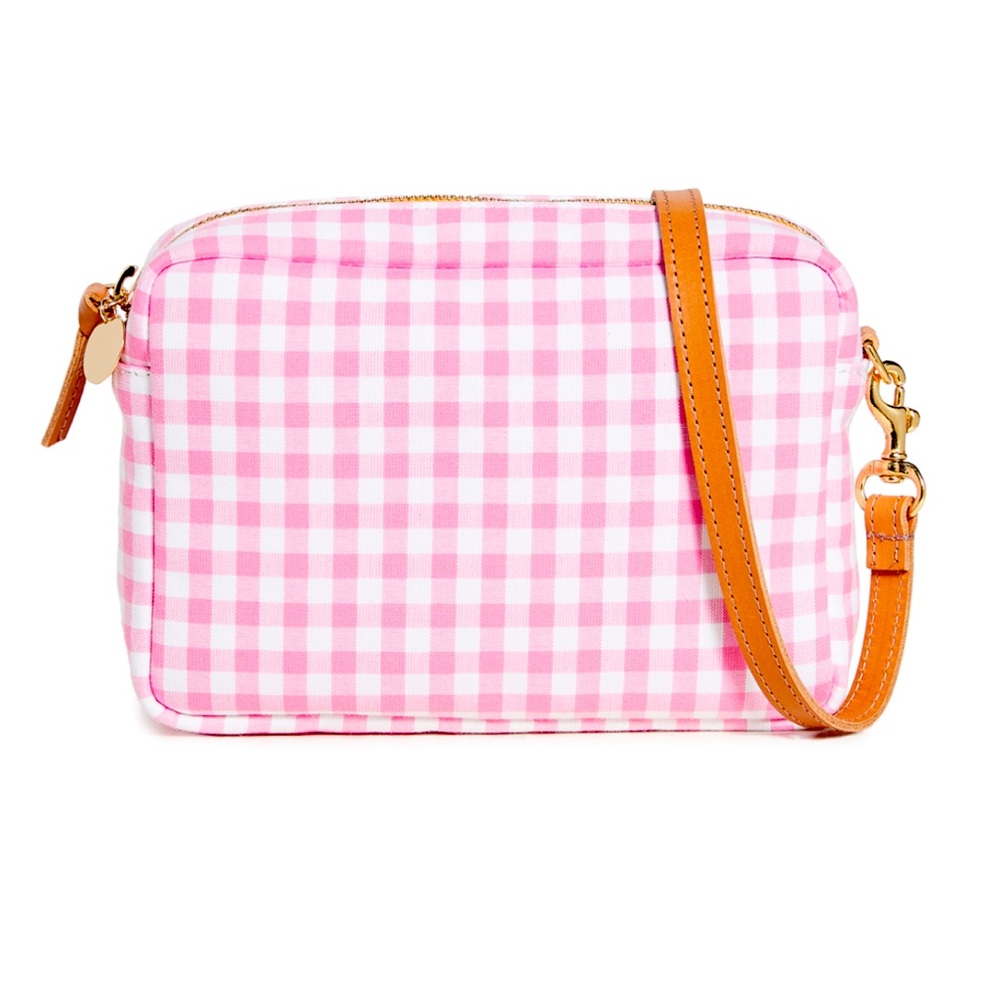 Clare V Pink Gingham Midi Sac